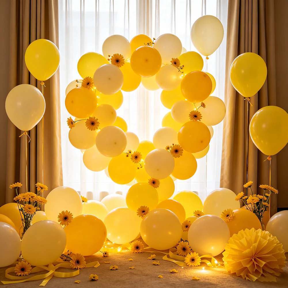 31/46/61Pcs Lemon Yellow Macaron Yellow Party Balloons Matte Yellow Latex Balloons for Girls Birthday Wedding Party Decorations