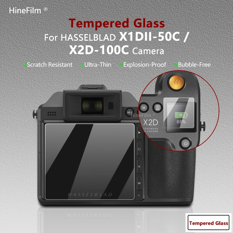 

X2D100C X1D2-50C Camera Glass 9H Hardness Tempered Glass LCD Screen + Info Screen Protector glass Hasselblad X1DII-50C Camera