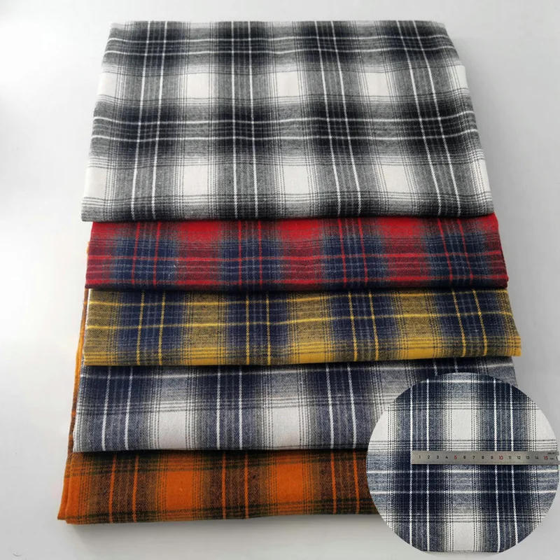

Woven And Brushed Plaid Fabric For Women's Shirts, Polyester Cotton Yarn Dyed Jacquard Fabric For Clothing Fabrics
