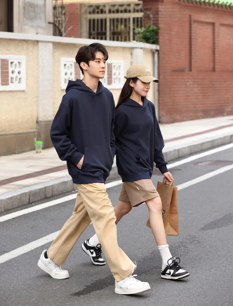 Winter New Arrival Classic Unisex Oversize Drop Shoulder Loose Pullover Hoodies with Kangaroo Pocket Blank Sweatshirt Hoodies