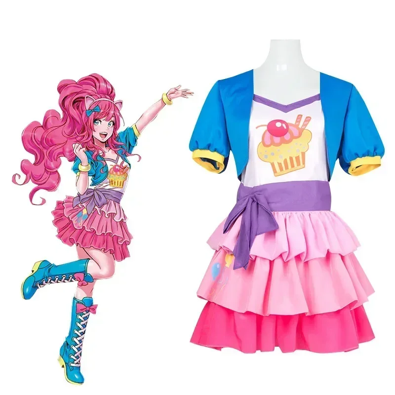 My Girls Women Little Pony Pinkie Pie Human Cosplay Costume Female Pink Halloween Carnival Costumes