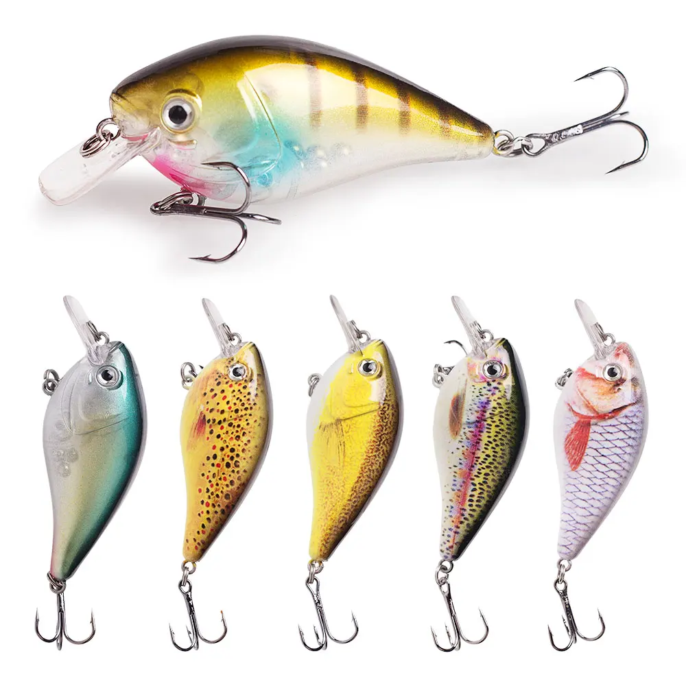

Hanlin 7.5cm 10g Floating Crankbait Fishing Lure Hard Baits Wobbler Jerkbait Artificial Perch Carp Black Trout Bass Trout Tackle