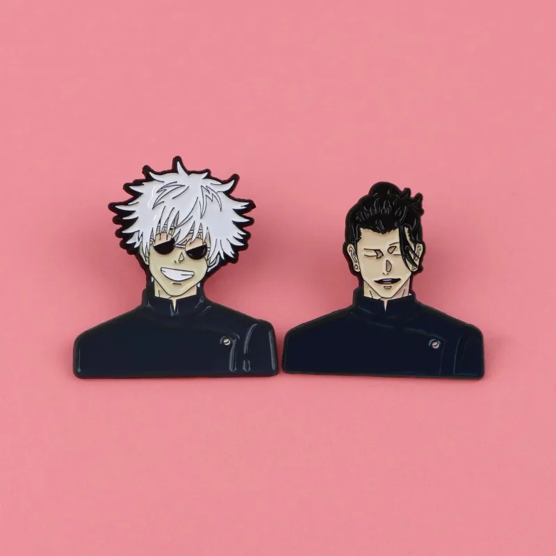 4pcs Set Creative Anime Jujutsu Brooch Cute Gojo Satoru Itadori Yuji Lapel Badge Backpack Shirt Clothes Jewelry Accessories Gift
