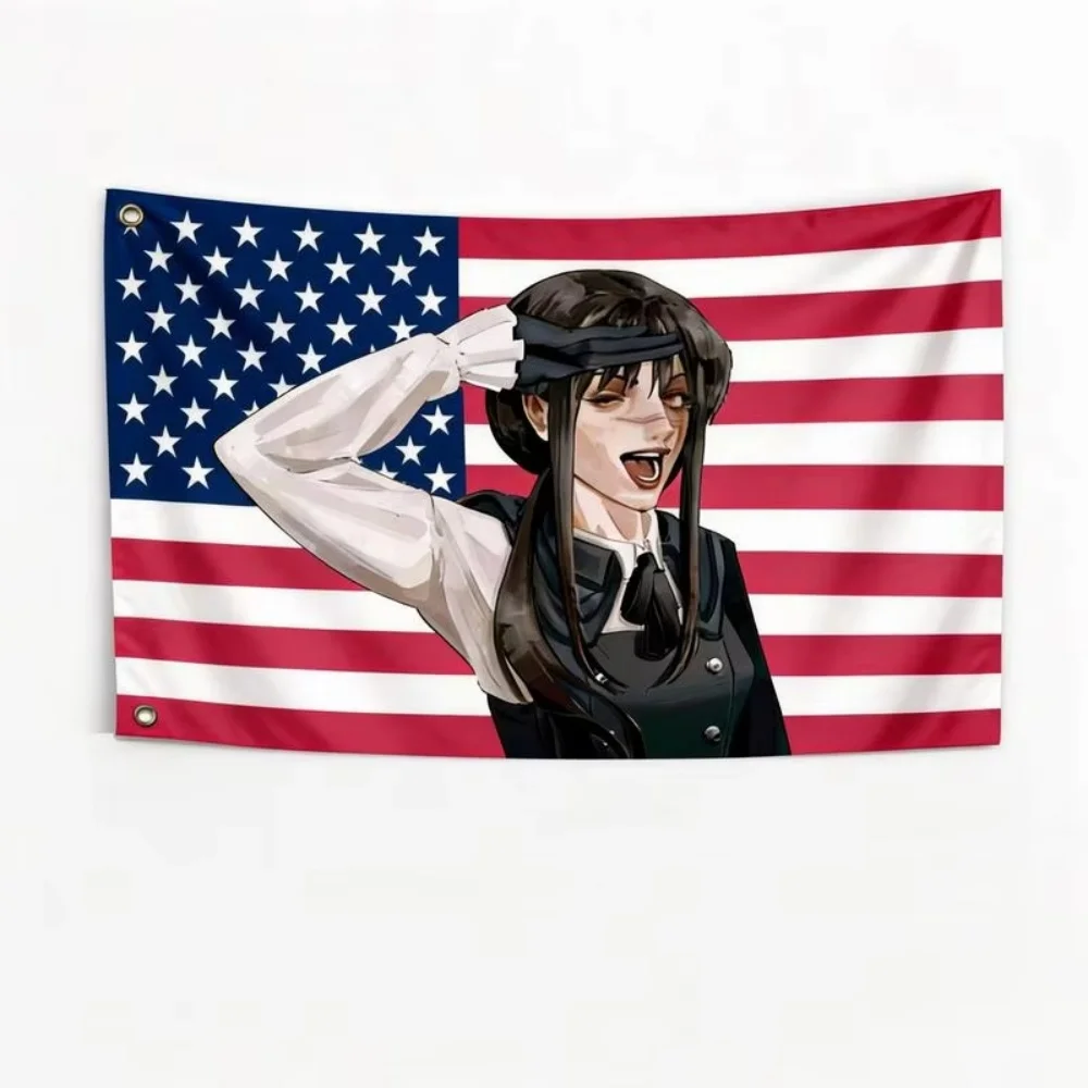 Asa Mitaka Chainsaw Man Flag Anime Banner Custom Flags for Bedrooms Advertising Outdoor Decor Tapestry Decorative  Tapestry