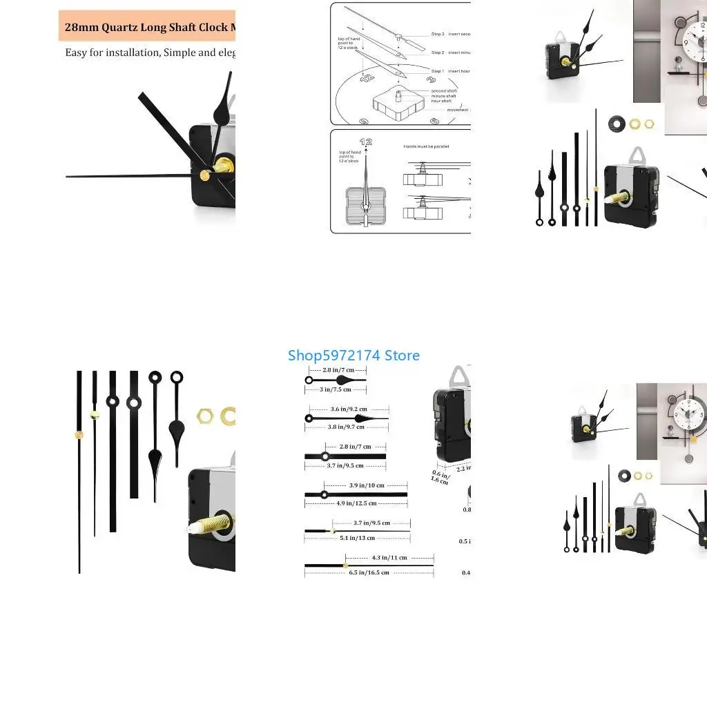 Y3NB Long Shaft Wall Clock Motor Kits Quiet Clock Movement Mechanism Repair Parts