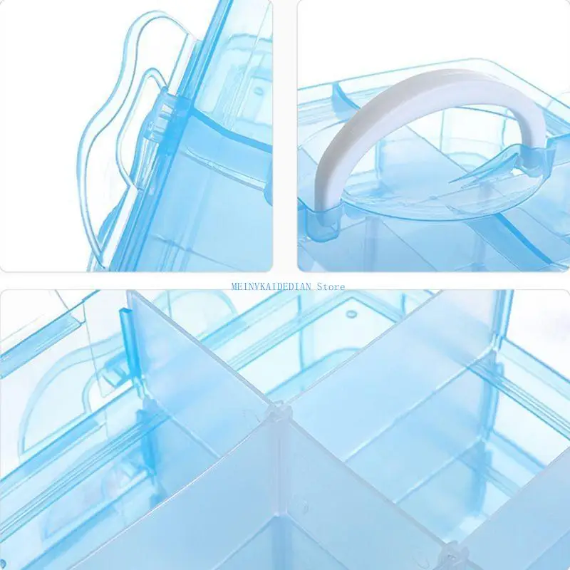 

C1FE Large Plastic Box Container Storage Box Removable for Case for Jewelry Findings Trinket Tackle Display fo
