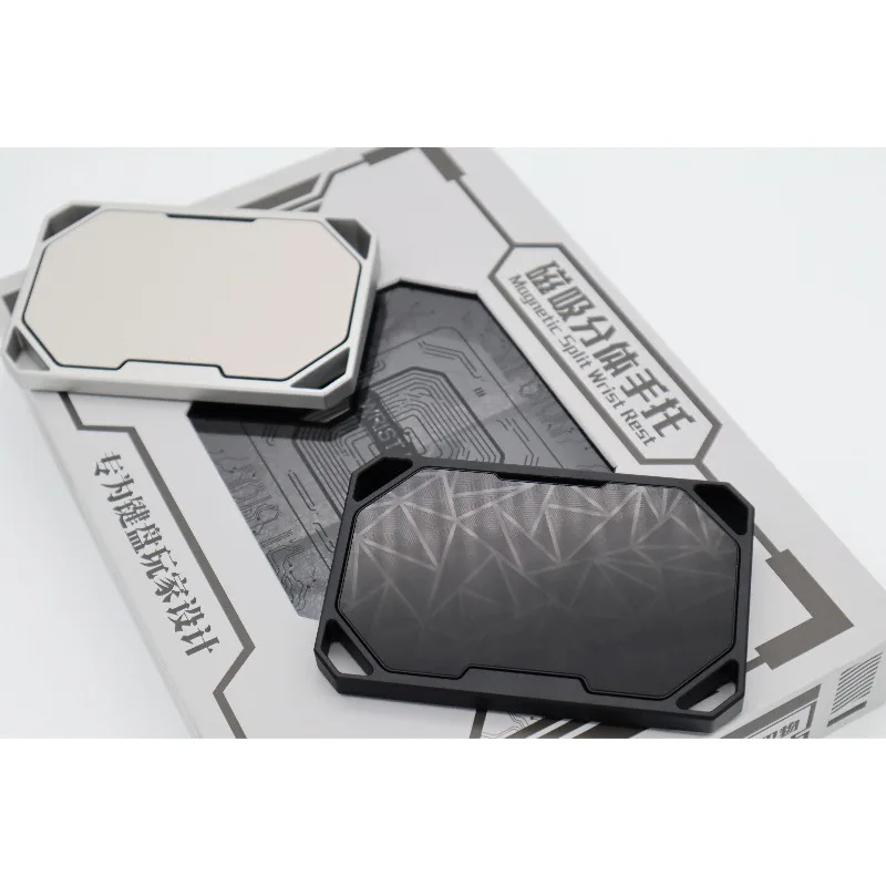 Descanso de pulso para teclado magnético dividido, liga de alumínio, teclado mecânico, descanso para as mãos, mouse pad personalizado para jogos, acessórios para teclado