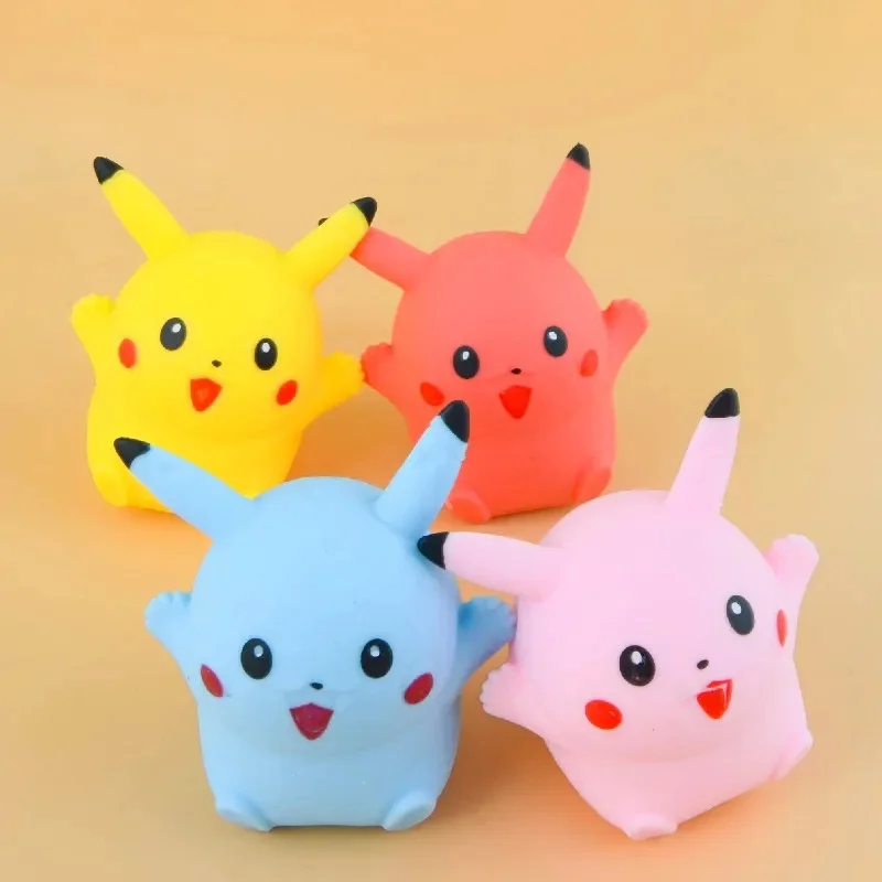 20PCS Pokemon Pikachu Stress Reliever Toy Figure Doll Squeeze Toy Cartoon Antistress Finfertip Sensory Decompression Toy for Kid