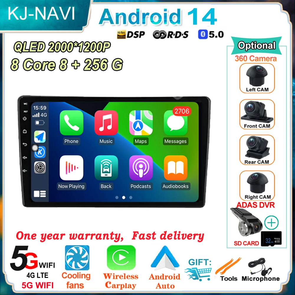 

9" Android 14 for Citroen C5 2 2008 - 2017 Car Radio Multimedia Video Player GPS Navigation Stereo No 2din Adapter Wireless Auto