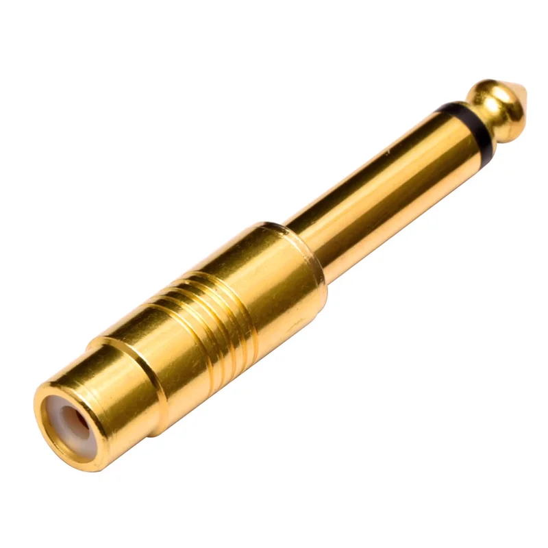 5 Stuks 6.5Mm Lotus Plug Mannelijke Naar Rca Vrouwelijke Audio Interface Conversie Plug Vergulde Single Channel Big Two Core