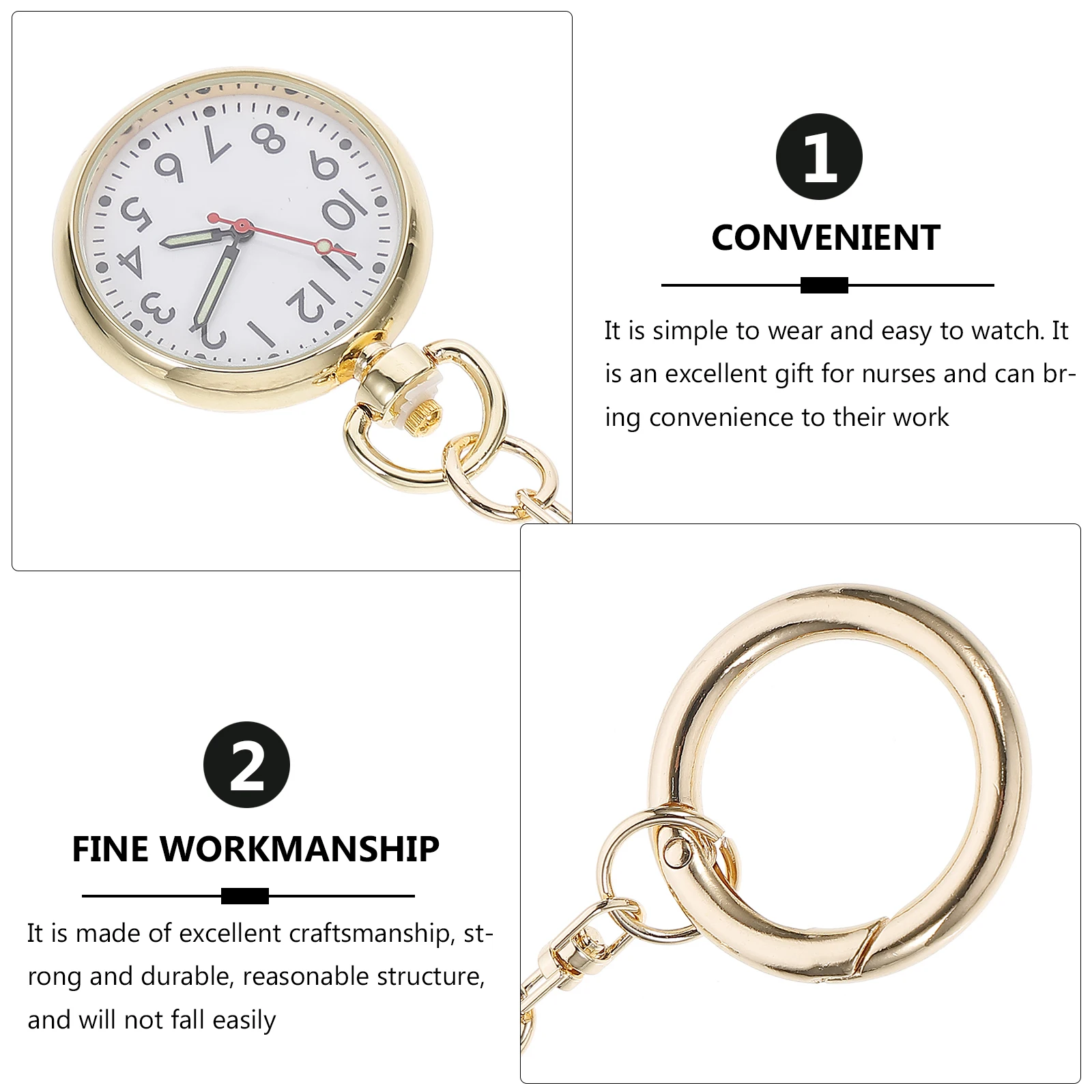 

Stylish Pocket For Nurses Keychain Hanging Medical Watch Clear Numbers Nurse Gift Luminous Fob Watch Clip On Quartz Watches Belt