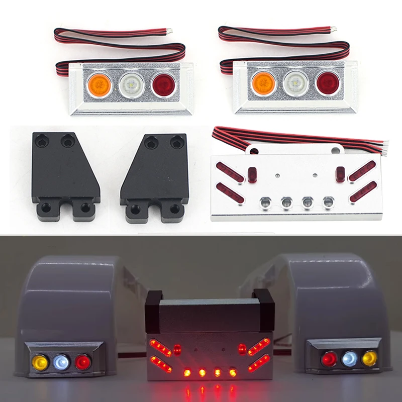 

LED Simulation Metal Optimus Prime Taillight for 1/14 Tamiya RC Truck Car King Hauler 56344 56301 Diy Parts Toys