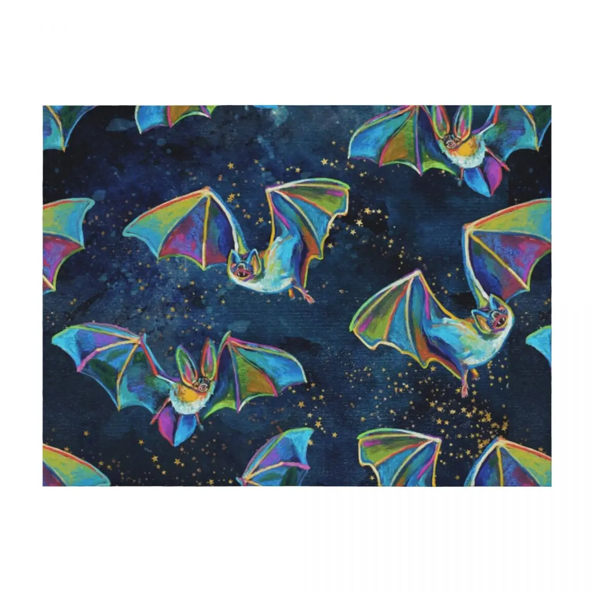 

BIG GOTHIC BATS N' STARS Throw Blanket Bed covers Hair funny gift Giant Sofa Blankets