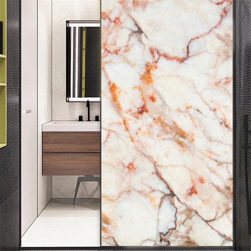 Marble Background  Privacy Window Film Decorative Glass Covering No-Glue 01Static Cling Frosted Window Stickers  Window Tint 02G