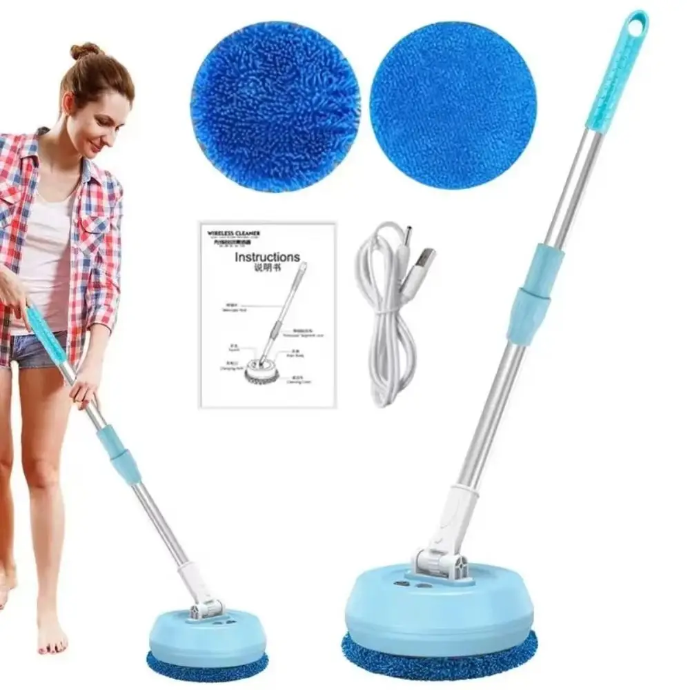 Wireless Electric Mop Cleaning Machine Dry and Wet Automatic 2 in 1 Window Dust Scrubber Spin Floor Cleaning Tool