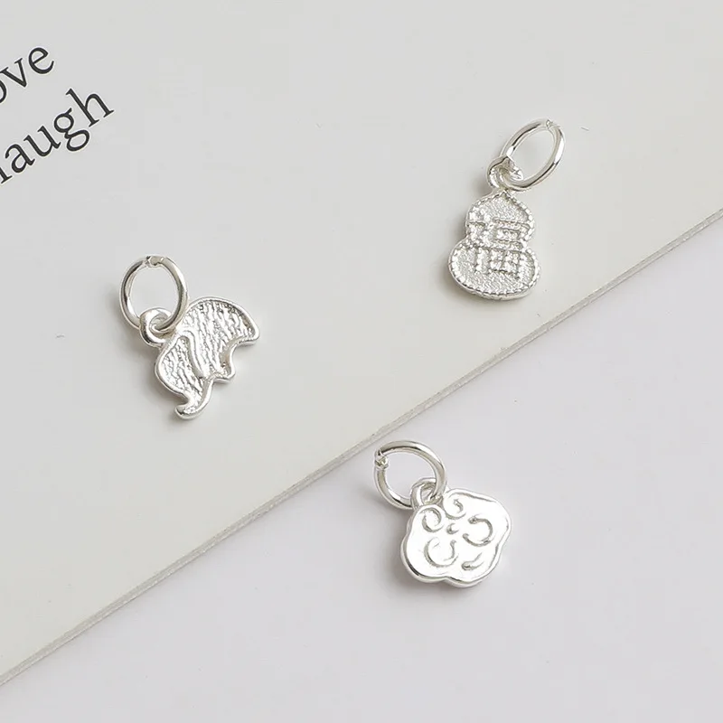 1pc 925 Sterling Silver Elephant/Ruyi/Gourd Lucky Charms 3 Models Jewelry Blessing Silver Pendants DIY Women Men Bracelets Rings
