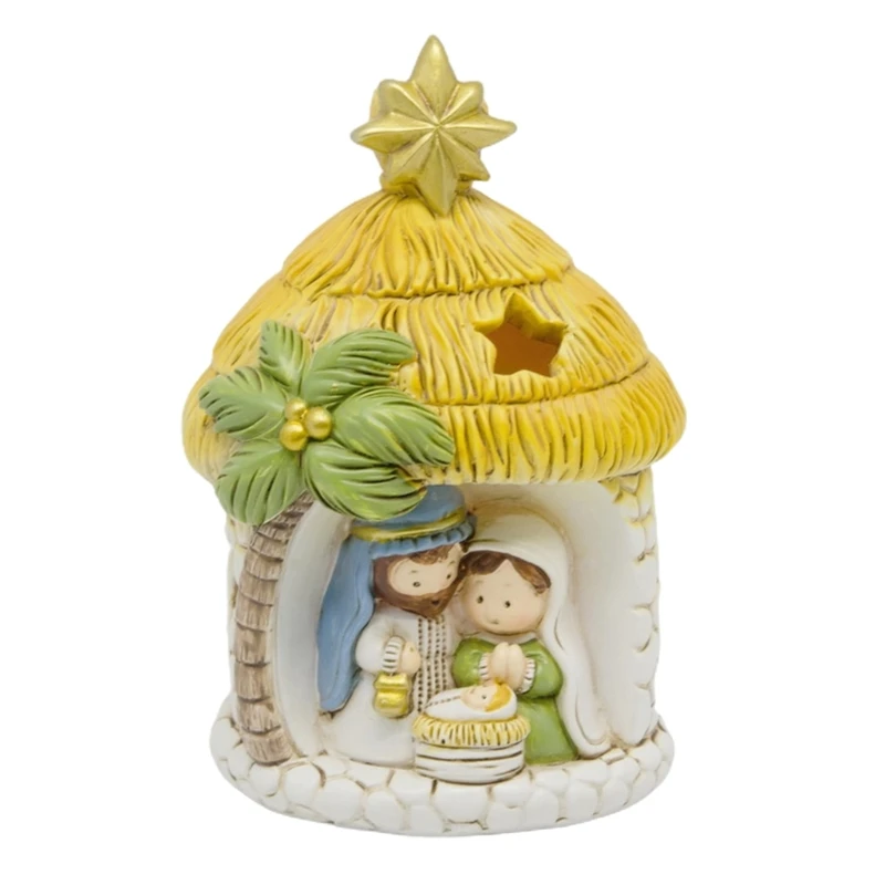 Holy Family Figurine Home Decorations Jesus Crib Figurine Resin Figurine Catholic Religious Christmas Nativity Church Dropship