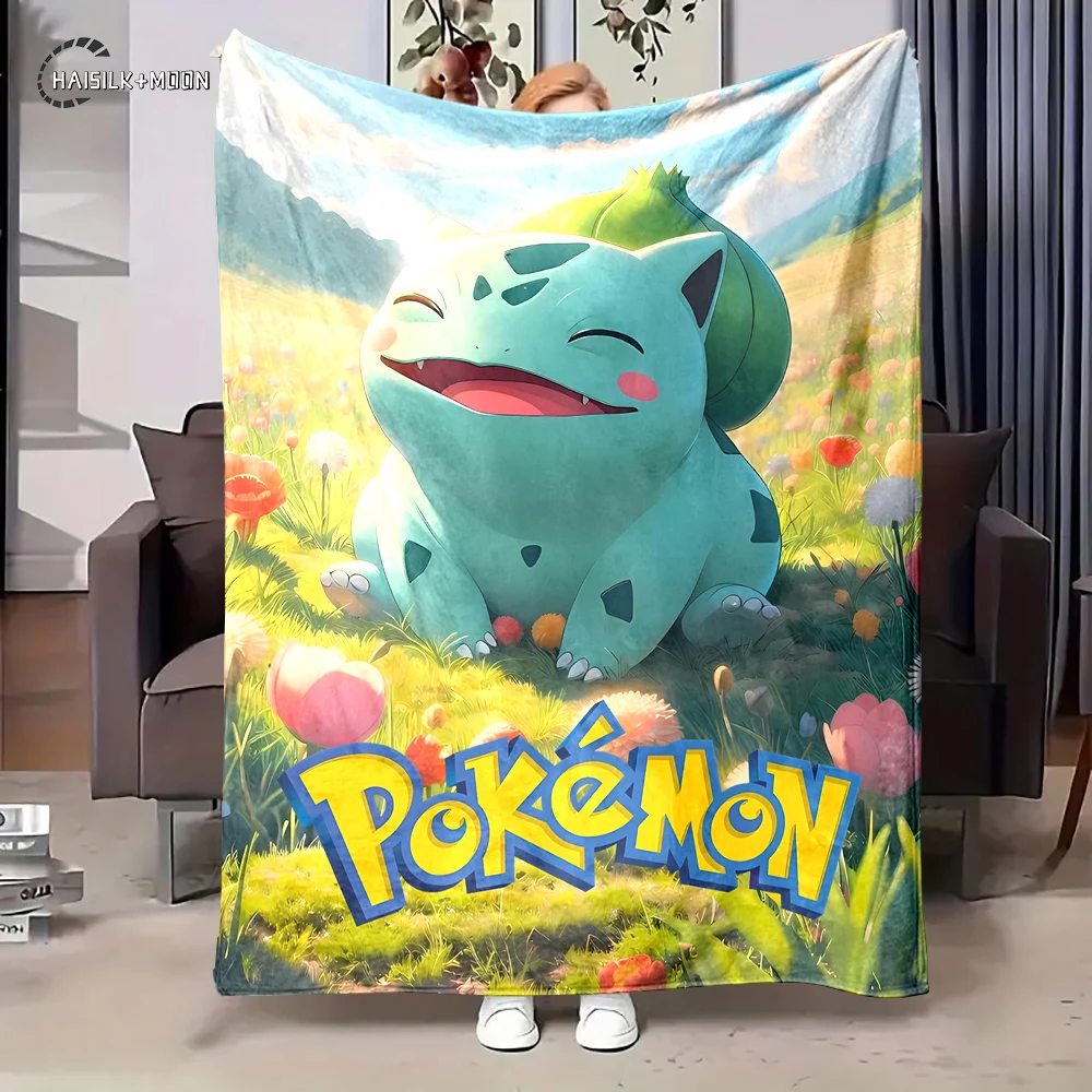 Japanese Anime Pokemon Bulbasaur Venusaur Printing Blanket Adult Children Warm Blankets Home Travel Soft and Comfortable Blanket