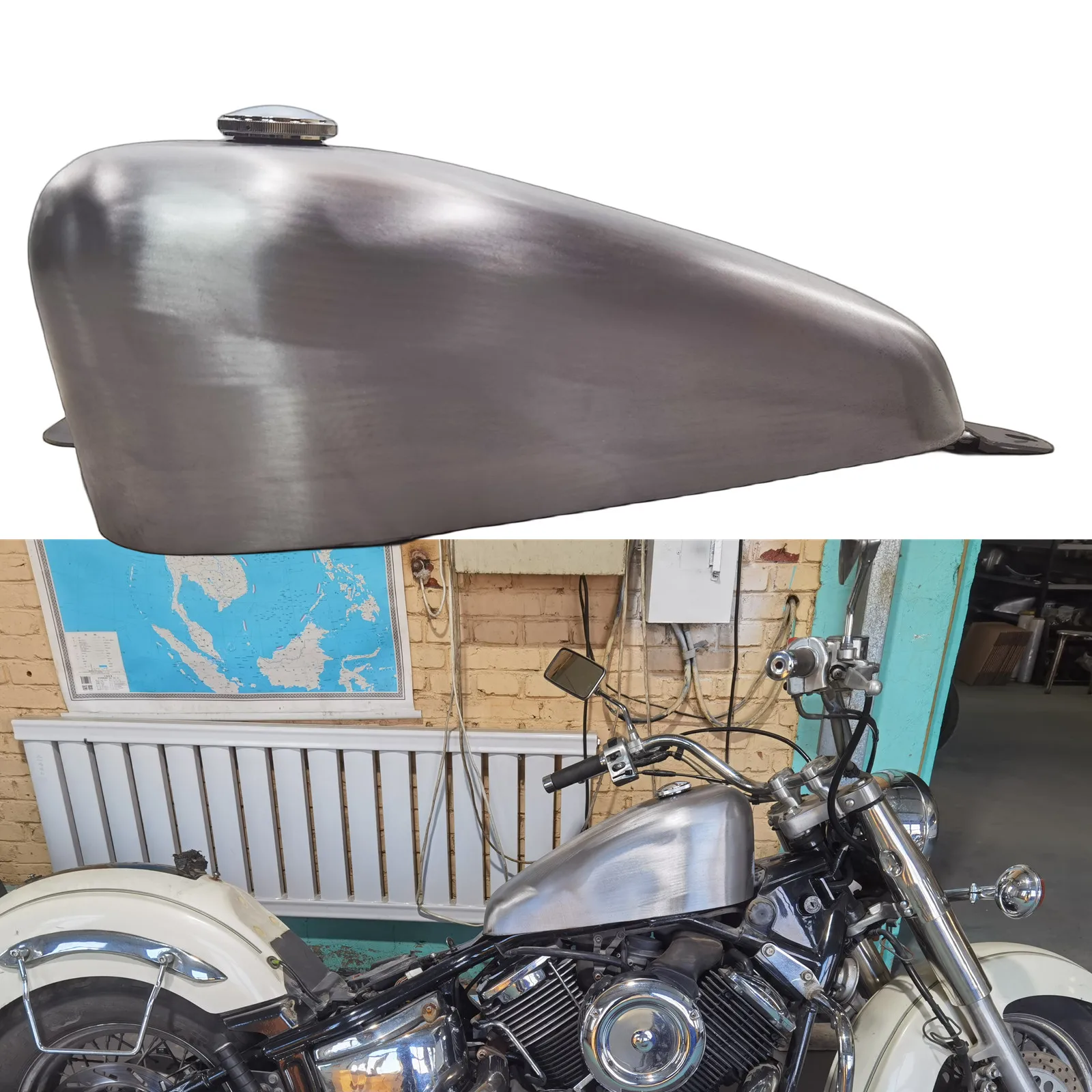 10 L Motorcycle Petrol Gas Fuel Tank For YAMAHA DRAGSTAR1100 Vstar 1100 XVS1100 V-STAR1100 ALL YEARS