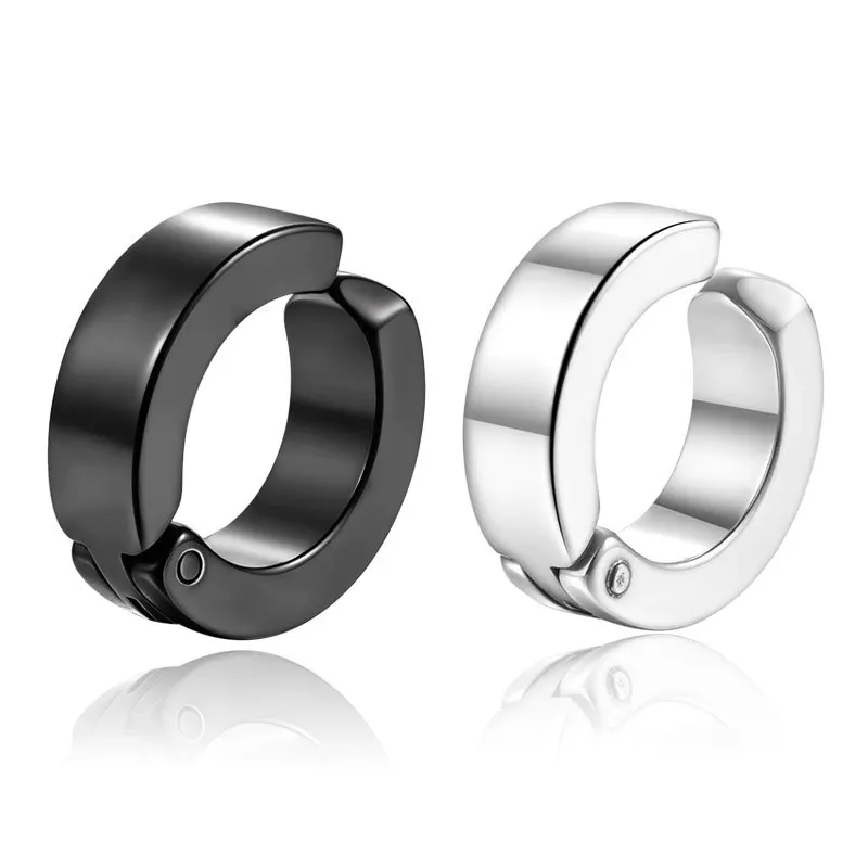 Ear clip without ear hole male and female ear bone clip titanium steel fake earrings smooth stainless steel