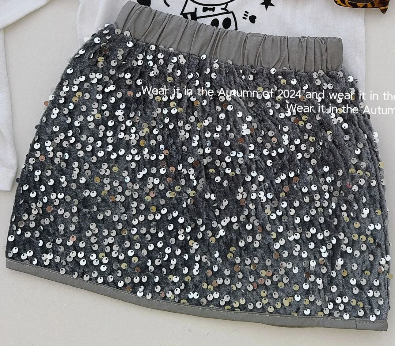 2024 Autumn and Winter High-end Fashion A-line Skirt for Girls High-quality Sequined Skirt New Children Skirt