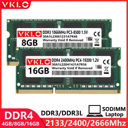 Memória RAM SODIMM não-ECC, DDR3, DDR4, 4GB, 8GB, 16GB, PC2, 667, 800, PC3, PC3L, 1066, 1333, 1600, PC4, 2133, 2400, 2666, SODIMM