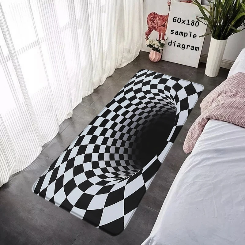 House Entrance Doormat 3D Vortex Geometric Optical Illusion Rug Hallway Carpet Foot Carpets Rugs Floor Mats Non-slip Home Decor