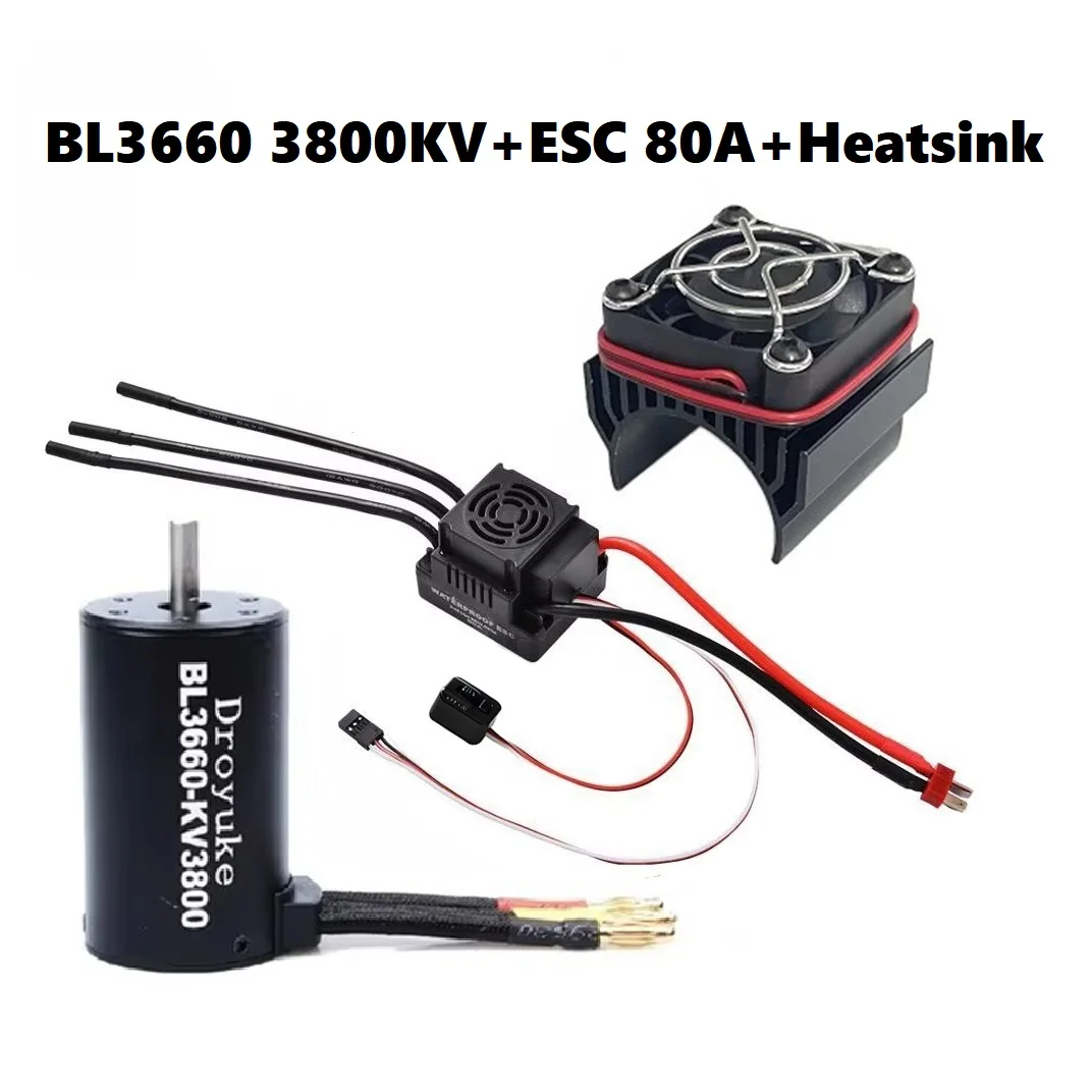 Waterdicht 3660 2600KV/3300KV/3800KV & 3670 1900KV 2150KV/2650KV Borstelloze Motor 80A/120A Borstelloze Esc combo Set Voor 1/8 Rc Auto