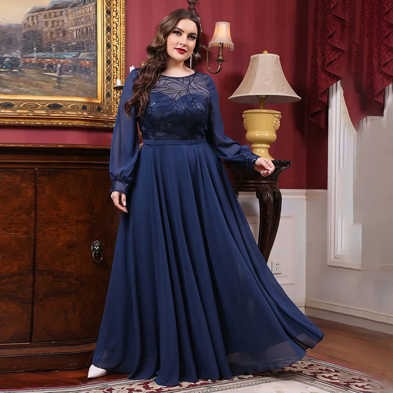 

Banquet Evening Gown Long Style Elegant Socialite New Style Plus Size Graduation Host Lace Dress Summer Elegantes Casual Y2k