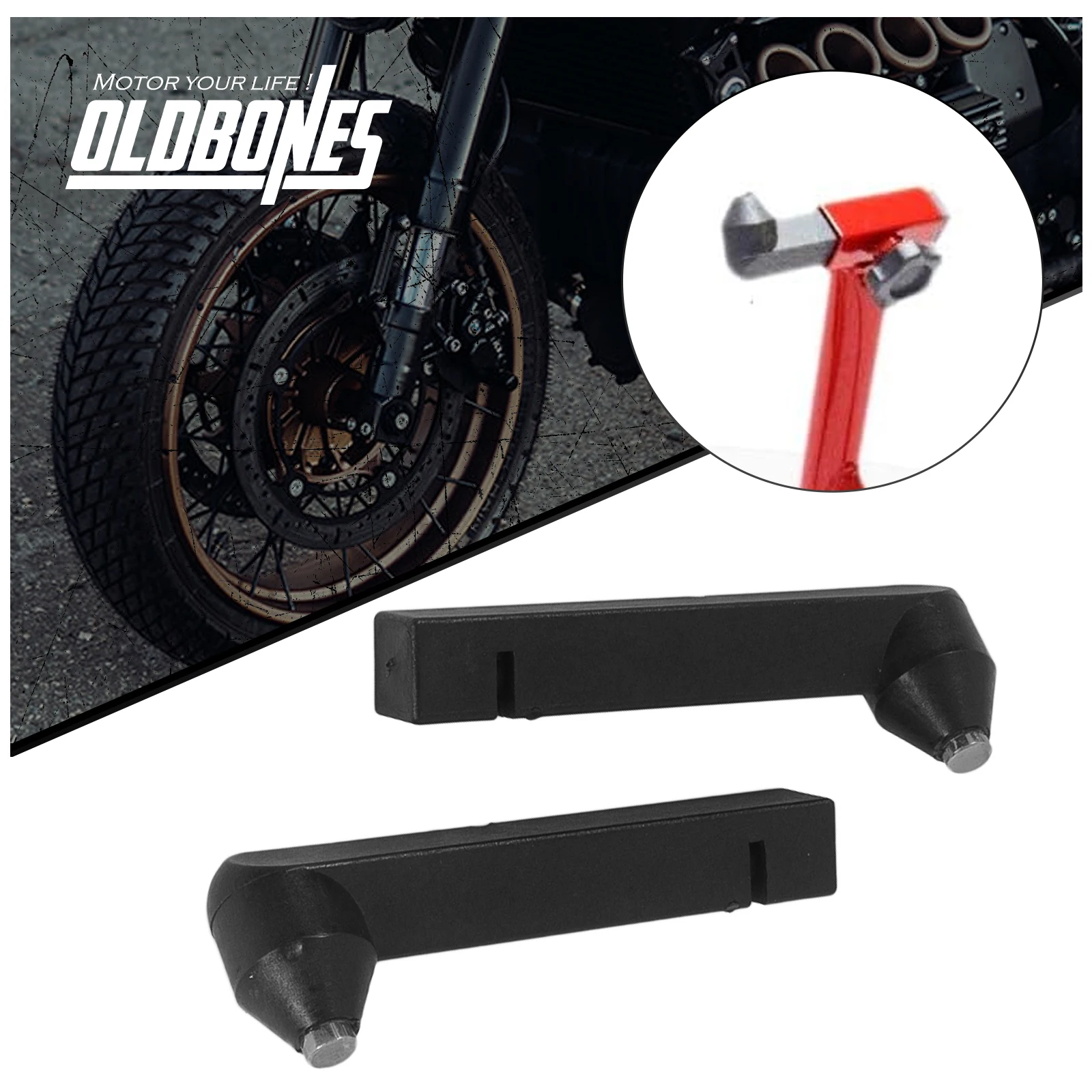 Oldbones 1Pair Motorcycles Bike Stands Front Wheel Support Frame Stand Swing Arm Lift Hooks Hook Fork Adapter