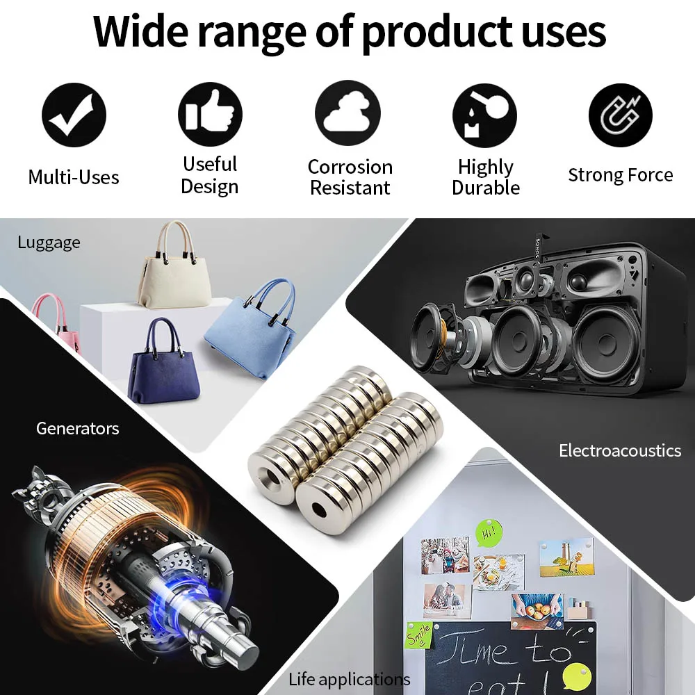 Obrázek 6: 20x5-5mm super silná neodym magnetem N35 ndfeb trvalý magnetický imanes kolo s děr sytý magnety chladnička magnetem
