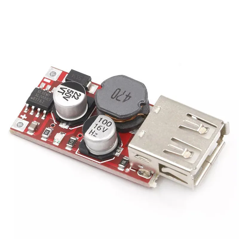 

1/2~100/200Pcs 9V/12V/24V to 5V DC-DC Buck Car Charger Car 3A Output USB Buck Voltage Regulator Module Red