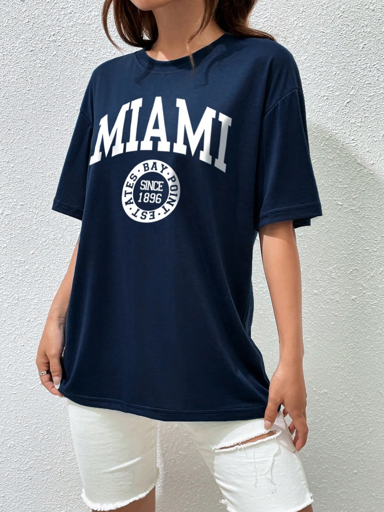 Miami Since 1896 Cotton Print T-Shirt Niche Sport Loose Softtee Tops All-Match Summer Casualtshirt Comfortable Essential Tshirt