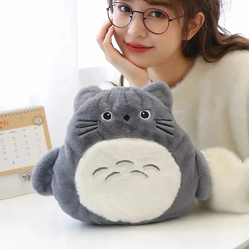 ตุ๊กตาโทโทโร่ขนาด 1000 มล. ของเล่นตุ๊กตาขนนุ่มน่ารัก ถุงน้ำร้อนประคบร้อน บรรเทาอาการปวดท้อง ป้องกันการระเบิด ของขวัญ