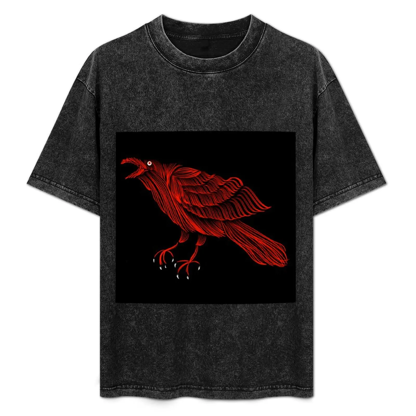 

Red Goth Raven T-Shirt Running Gym Short Sleeve Sports Tee