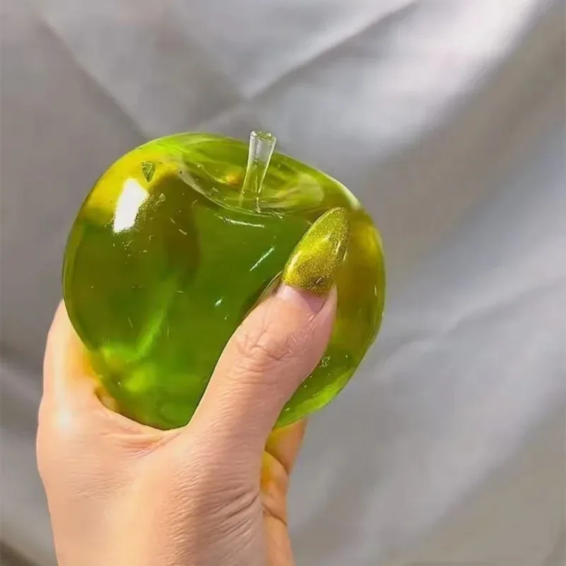 

Мягкая сенсорная игрушка Squishy Green Apple Stress Ball для СДВГ, аутизма, медленный отскок, сжимаемая игрушка для взрослых и детей, Рождественский подарок