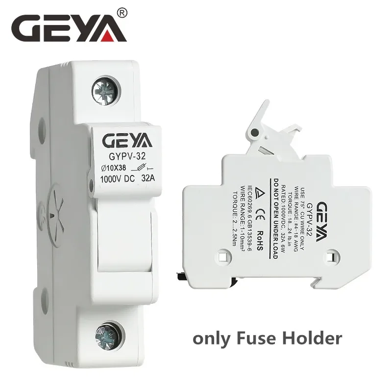 GEYA Photovoltaic gPV DC Fuse Holder with 10*38mm Fuse Link 1000VDC10A 15A 20A 25A 30A DC Fuse for Solar System