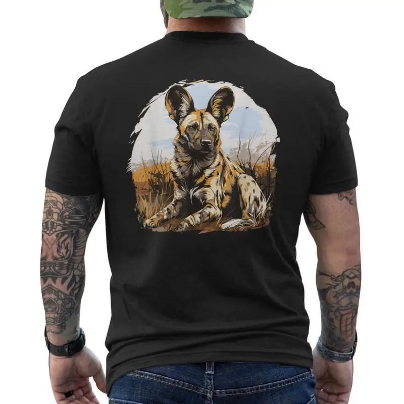 

African Wild Dog Shirt 2025 Wildlife Conservation Tee Realistic Painted T-Shirt for Nature Lovers Safari Animal Outfit