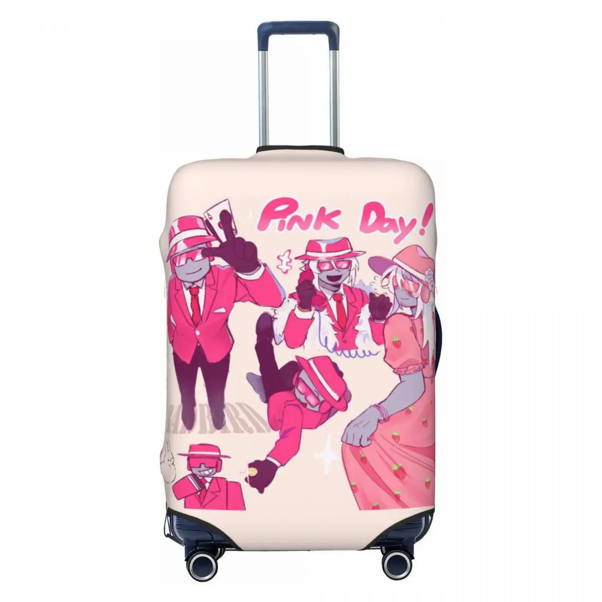Forsaken Mafioso Pink Day Suitcase Cover Cruise Trip Protection Flight Strectch Luggage Case