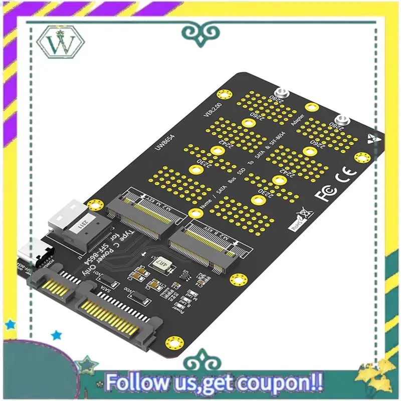 

NEW 2 In 1 Combo M.2(NGFF) Nvme SSD/SATA-Bus SSD To SFF-8654 And SATA Adapter Easy Install Easy To Use