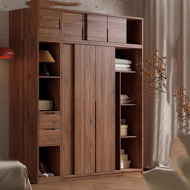 Minimalist Wooden Nordic Closet Modern Wearable Space Saving Storage Cabinet Wardrobe Bedroom Simple Vestidores Hotel Furniture