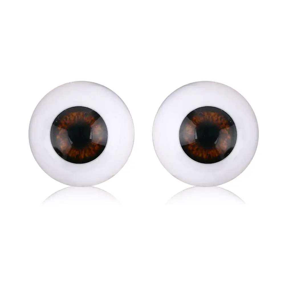 Yeux de poupées réalistes en forme d'animaux, accessoires de jouet pour bébé, demi-rond, creux, globes oculaires, bleu, marron, noir, 20mm, 22mm, 24mm