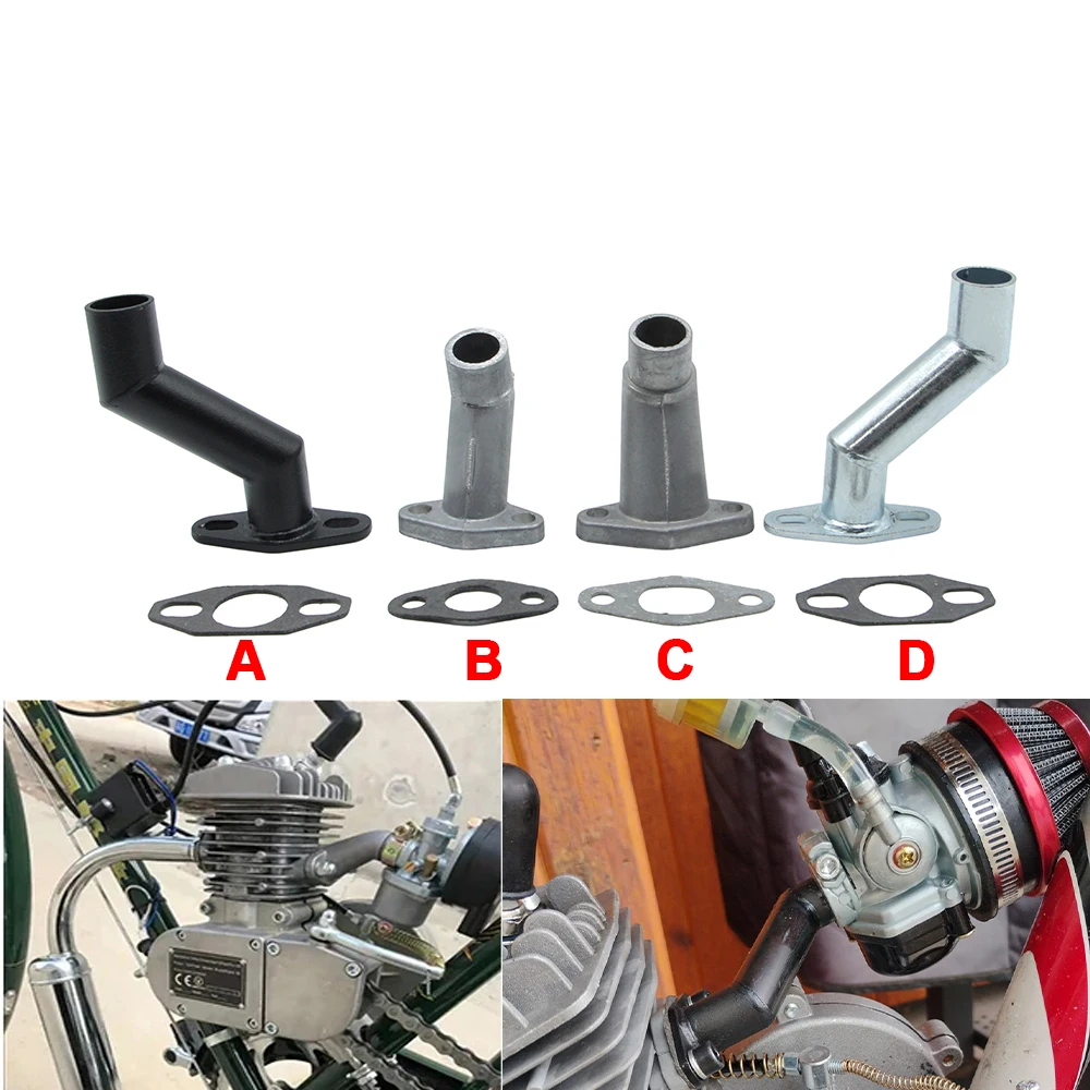 32mm 40mm Offset Intake Manifold W/Gasket For 49cc 60cc 66cc 80cc Motorized Bike Motorised Bicycle Parts