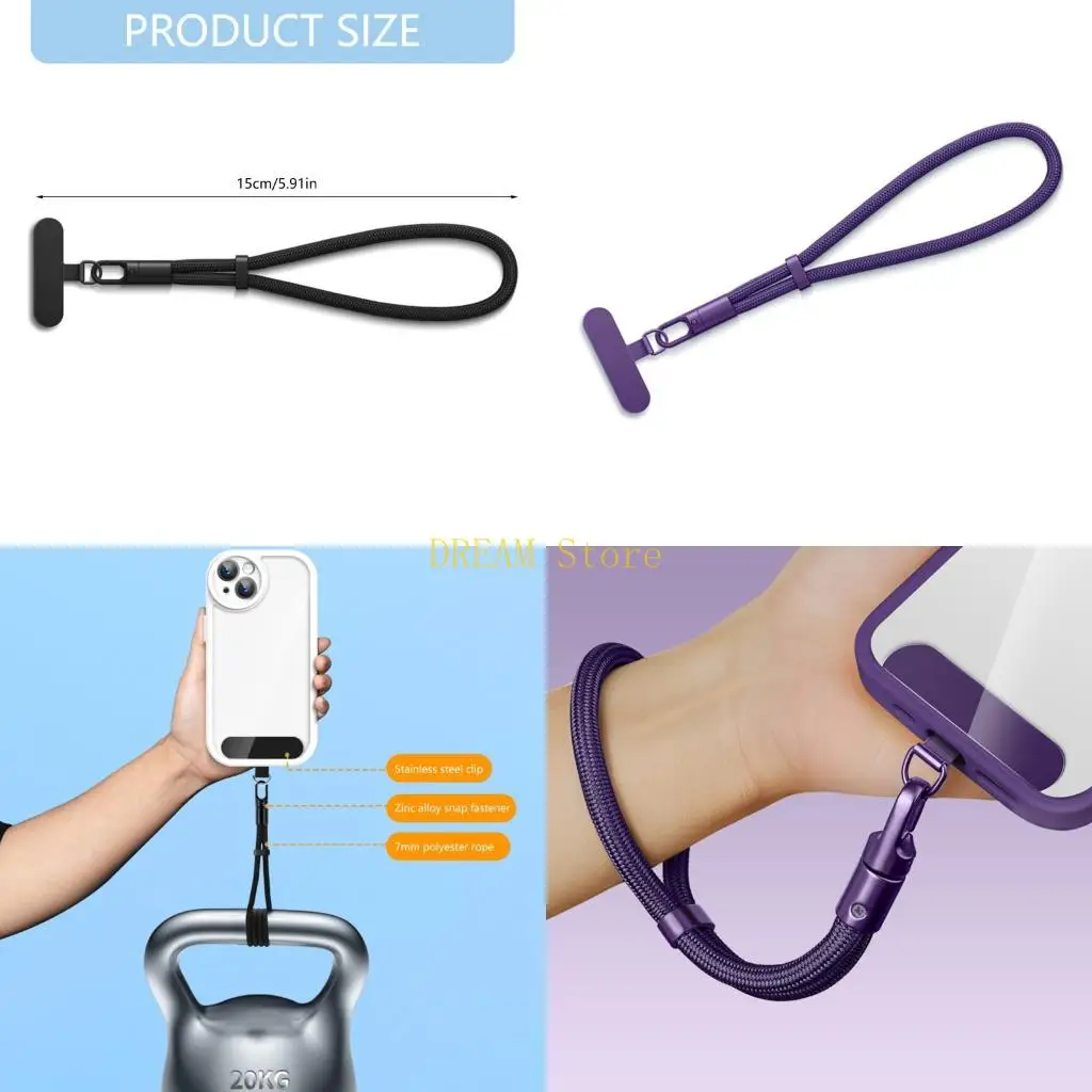 Short Braided Phone Lanyard Strong Not Slip Wristband Weaving for Everyday Use best sale