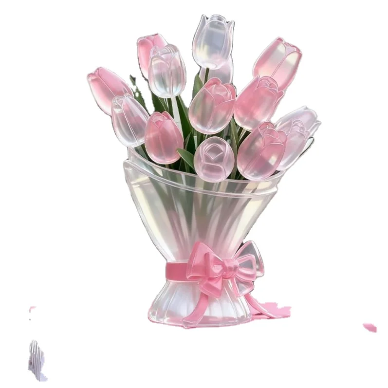 

※h High Quality Artistic Flower Resin Sculpture Transparent Color Large Size for Indoor/Outdoor Decoration Hand-painted Finish