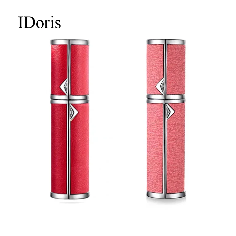 IDoris Aluminum Tube Perfume Bottle Solid Color Spray Bottle With Glass Liner Empty Cosmetic Containers Portable Atomizer Perfum