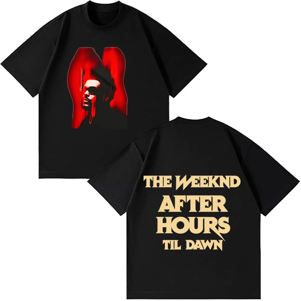 Hot Sale Unisex Crew Neck Harajuku Punk Hip Hop Streetwear T-Shirt, The Weeknd After Hours Til Dawn Women And Men T-shirt