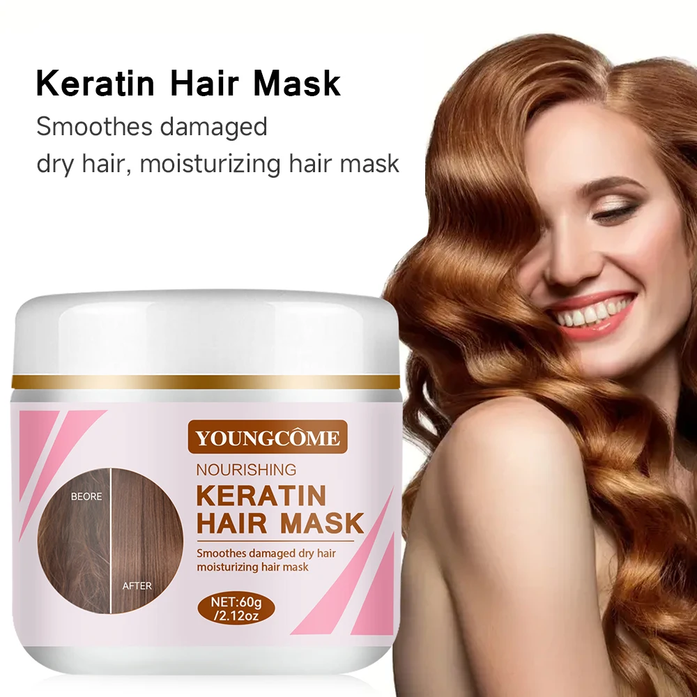 

Keratin Collagen Hair Mask Magical Straighten Repair Dry Frizzy Damaged Treat Cream Pro Soft Smooth Shiny Deep Moisturizing Care