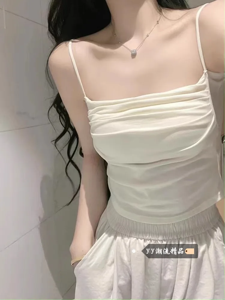 

Women Sleeveless Tops with Built in Bra Women Push Up Padded Layer T Shirt Girls Slim Soft Tops Slight Strech Streetwear Wh25