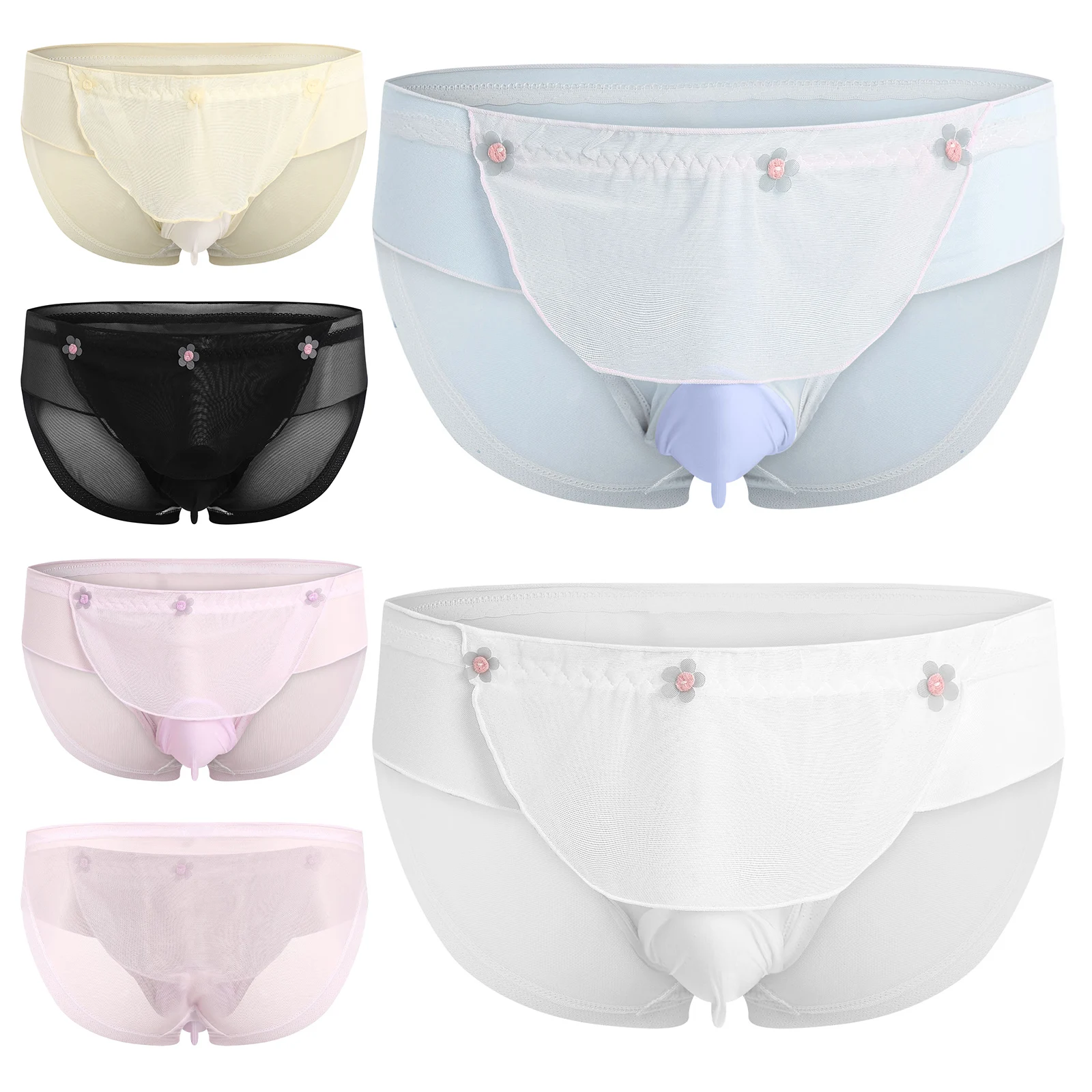 الرجال مثليون جنسيا سيسي شبكة سراويل تكدرت تقليم زهرة زين الانتفاخ الحقيبة شير ملخصات اليابانية الحبيب نمط الملابس الداخلية الملابس الداخلية #5